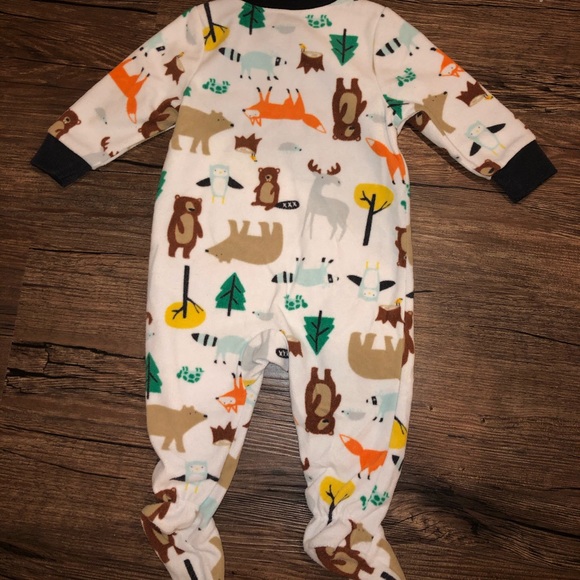Carter’s Woodland Critters Fleece footie Pajamas - Picture 2 of 3